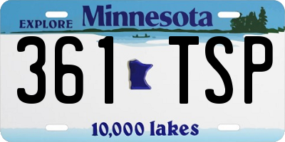 MN license plate 361TSP