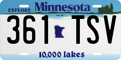 MN license plate 361TSV