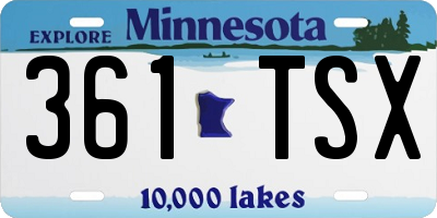 MN license plate 361TSX