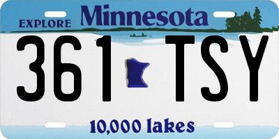 MN license plate 361TSY
