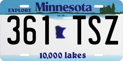 MN license plate 361TSZ
