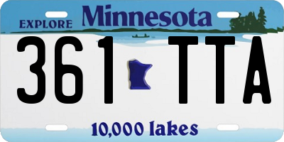 MN license plate 361TTA