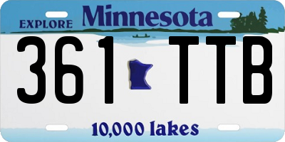 MN license plate 361TTB