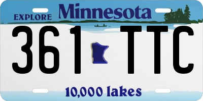 MN license plate 361TTC
