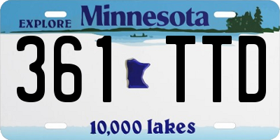 MN license plate 361TTD