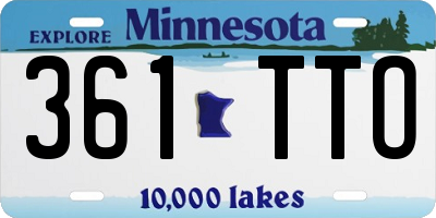 MN license plate 361TTO