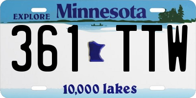 MN license plate 361TTW