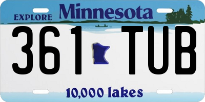 MN license plate 361TUB