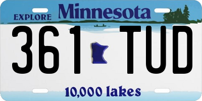 MN license plate 361TUD