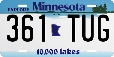 MN license plate 361TUG