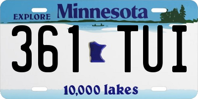 MN license plate 361TUI
