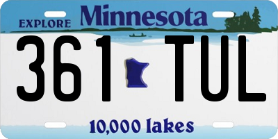 MN license plate 361TUL