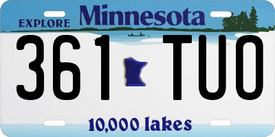 MN license plate 361TUO