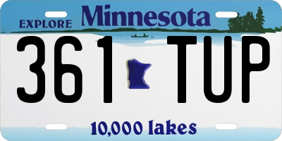 MN license plate 361TUP