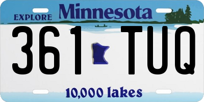 MN license plate 361TUQ