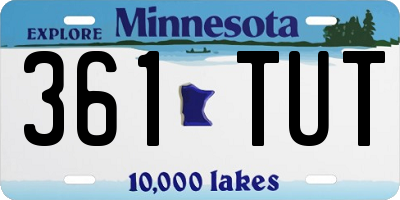 MN license plate 361TUT