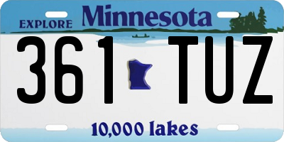 MN license plate 361TUZ