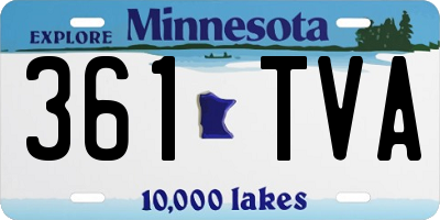 MN license plate 361TVA