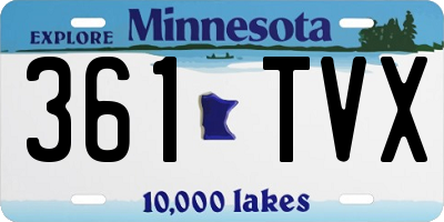 MN license plate 361TVX
