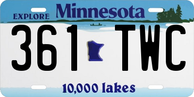 MN license plate 361TWC