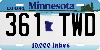 MN license plate 361TWD