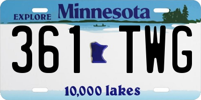 MN license plate 361TWG