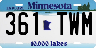 MN license plate 361TWM