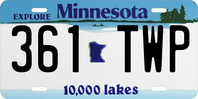 MN license plate 361TWP