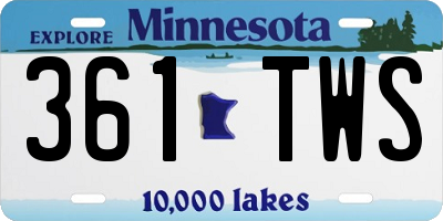 MN license plate 361TWS