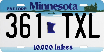 MN license plate 361TXL