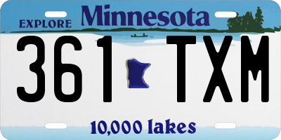 MN license plate 361TXM