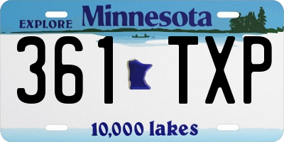 MN license plate 361TXP