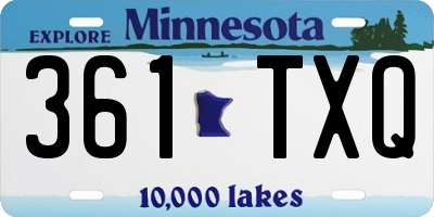 MN license plate 361TXQ