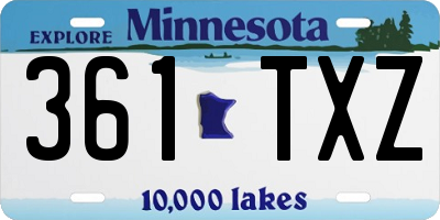 MN license plate 361TXZ