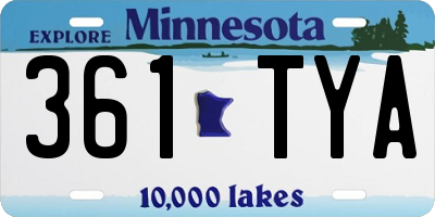 MN license plate 361TYA