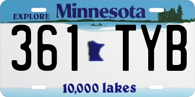 MN license plate 361TYB