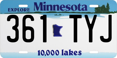 MN license plate 361TYJ