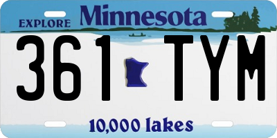 MN license plate 361TYM