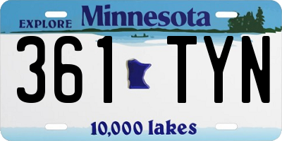 MN license plate 361TYN