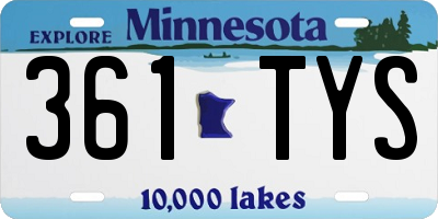 MN license plate 361TYS