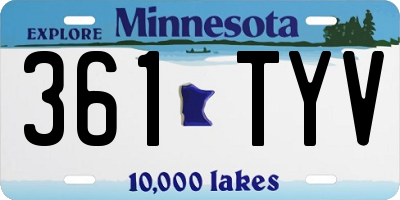 MN license plate 361TYV