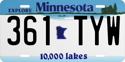 MN license plate 361TYW