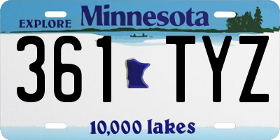MN license plate 361TYZ