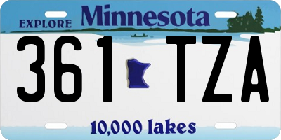 MN license plate 361TZA