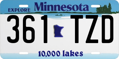 MN license plate 361TZD
