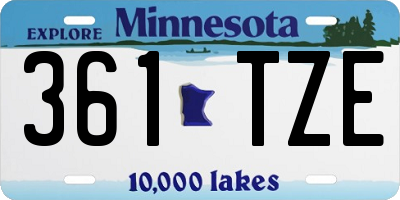 MN license plate 361TZE