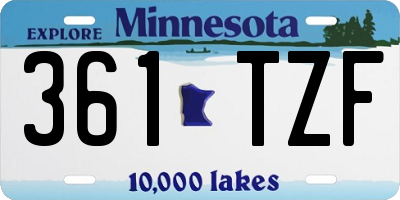 MN license plate 361TZF