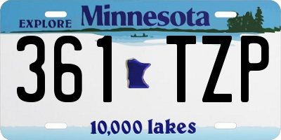 MN license plate 361TZP