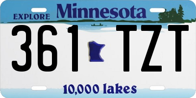MN license plate 361TZT