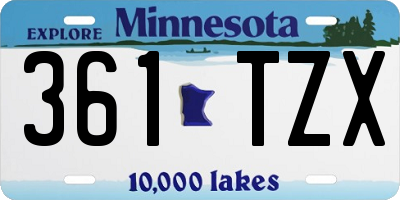 MN license plate 361TZX
